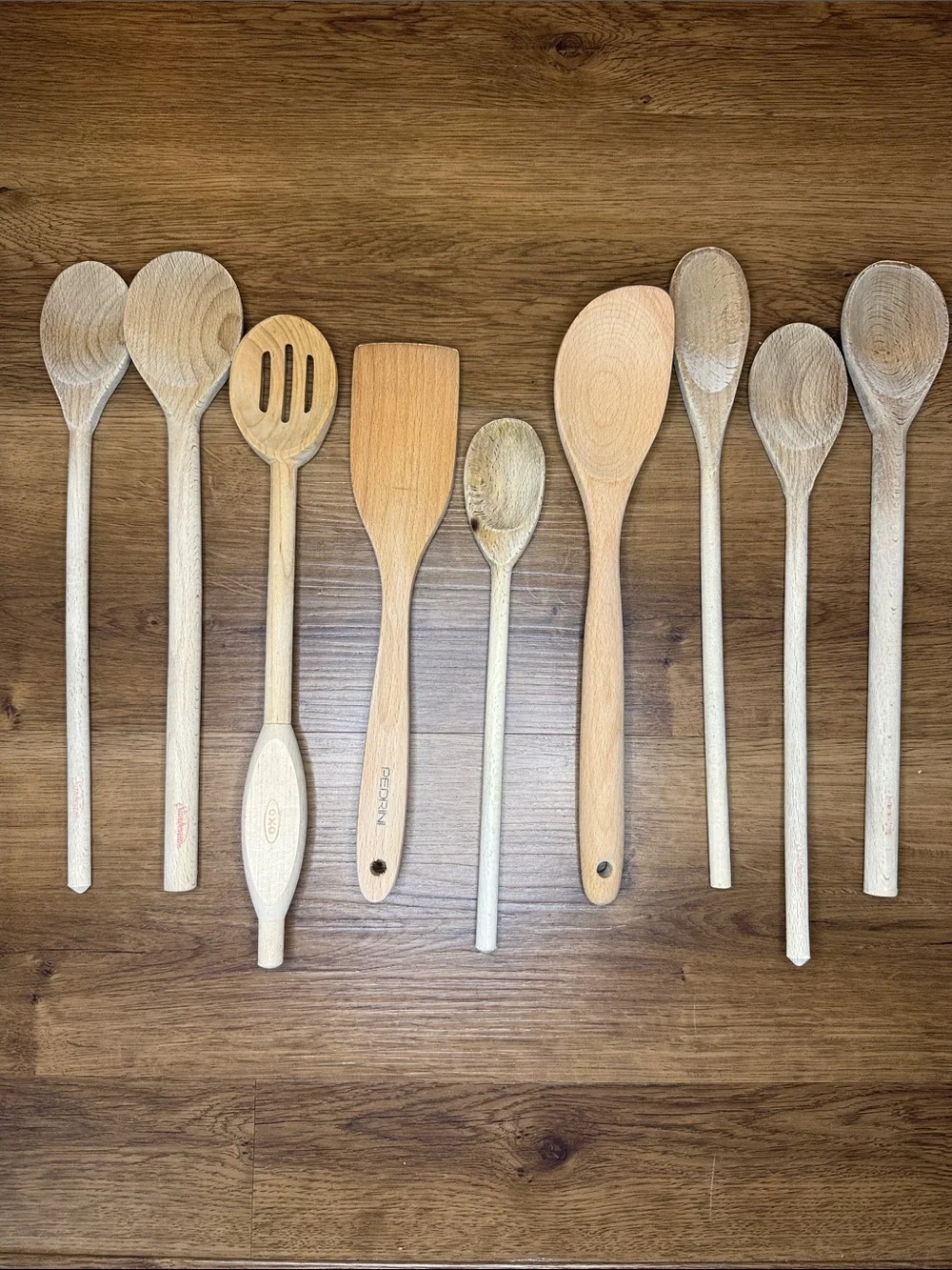 Wooden Spoons & Spatula Set Various Lengths & Sizes Farmhouse Country Cabincore